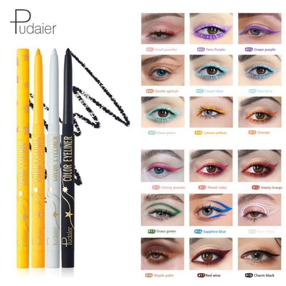 18 Colors of Smooth Eyeliner, Outline Charming Eye Makeup, Waterproof and Long-lasting, A Must-have for Women