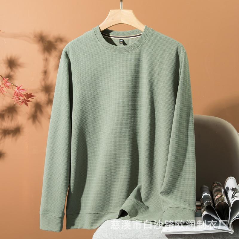 Long-sleeved sweatshirt popular solid color round neck T-shirt autumn and winter bottoming shirt men's tops