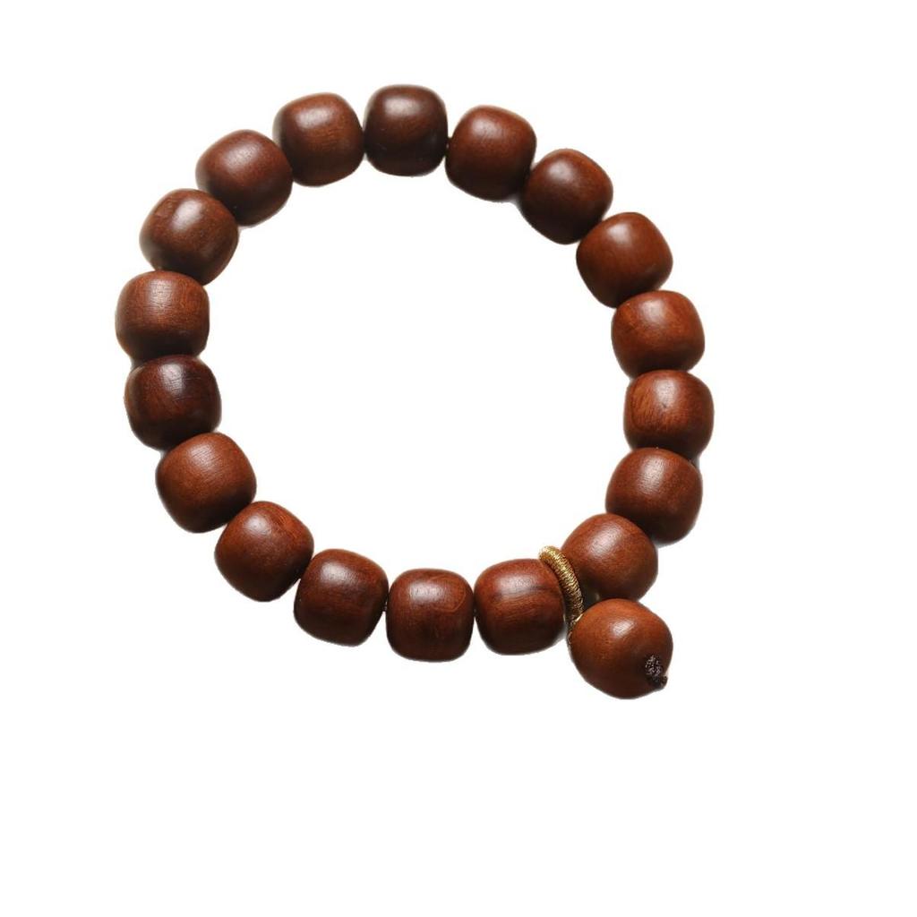Lightning-Struck Jujube Wood Bracelet: Barrel Beads for Men and Women, Old-Style Buddhist Beads, Perfect for Wear and Play.