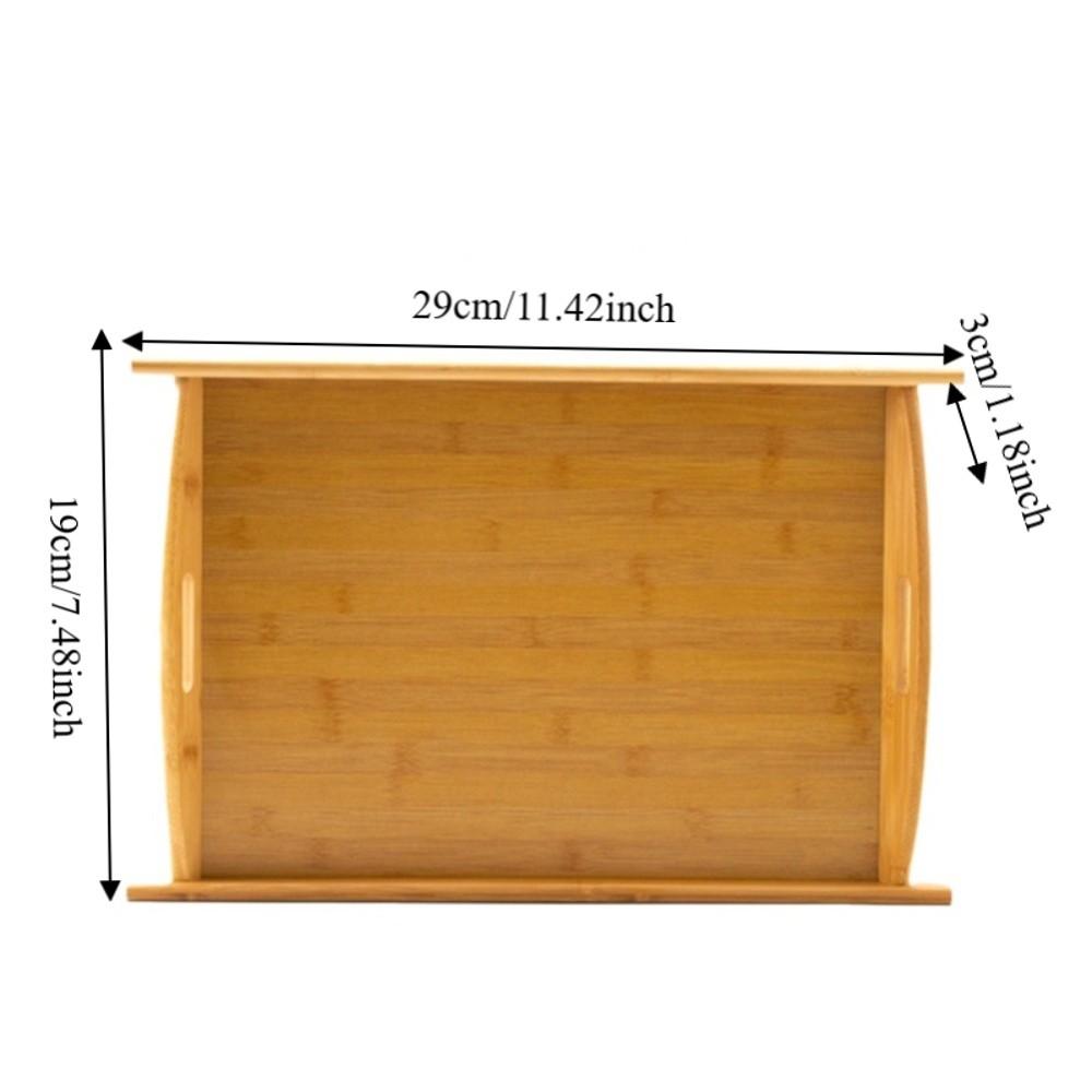 Durable Large Serving Tray Rectangular with Handle Tea Tray Household Bamboo Water Cup Plate Home Kitchen Supplies