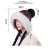 Winter Retro Big Fur Collar Fur Ball Knitted Hat Women's Outdoor Windproof Face Protection Hat