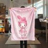 1PC My Melody Pink Print Flannel Blanket, High quality All Seasons, Home Decor, Warmth and Comfort, Perfect for Christmas Gifts