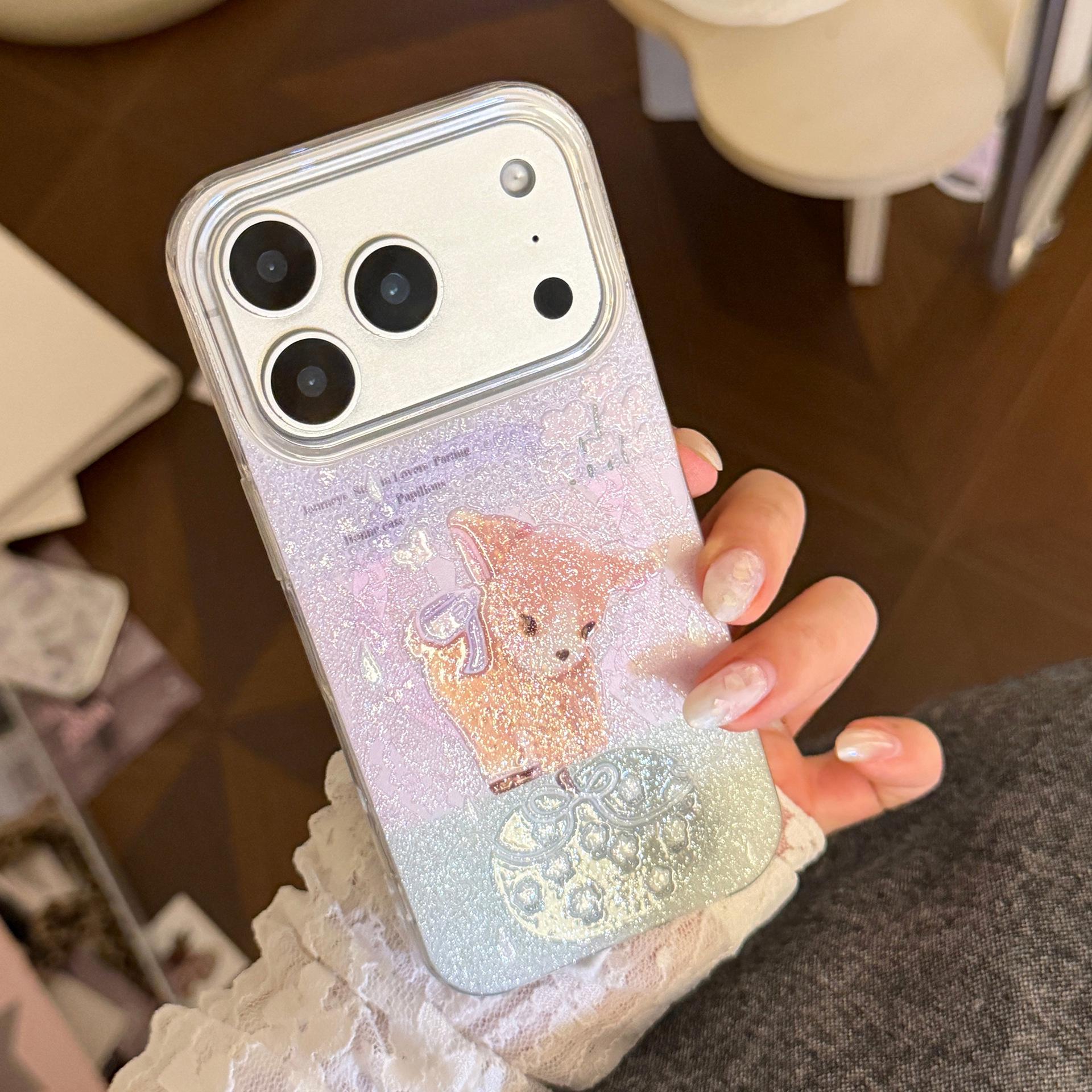 

Green Field Little Deer iPhone 17 Pro Case: Glitter Magnetic Stand, High Appearance, Compatible with iPhone 16, 15, 14, and 13. 13 Pro
