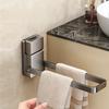 Suction Cup Foldable Towel Ring, No Punch Bathroom Storage Holder For Towels Hair Bands And Jewelry Organizer Rack