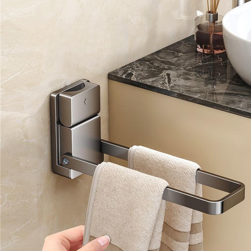Suction Cup Foldable Towel Ring, No Punch Bathroom Storage Holder For Towels Hair Bands And Jewelry Organizer Rack