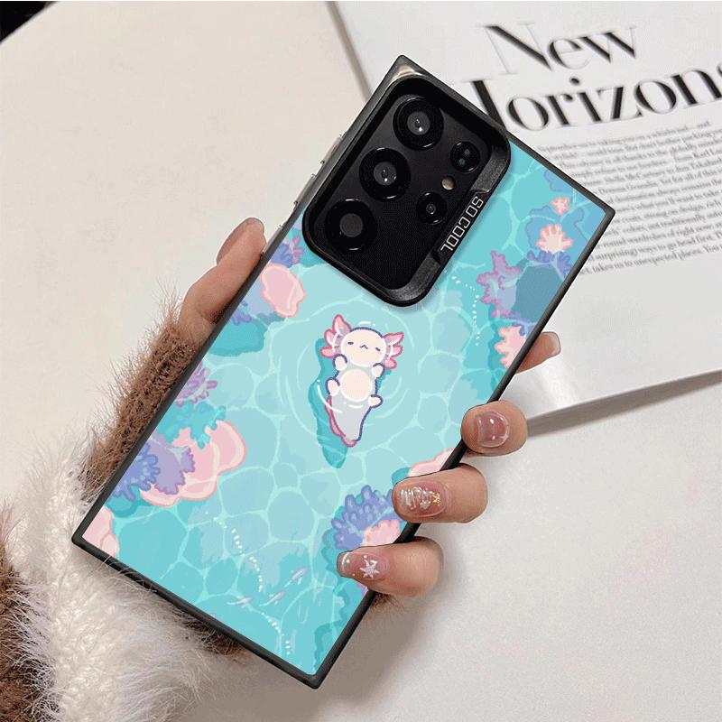 Axolotl Cartoon Süß Stoßfest Handyhülle für Samsung Galaxy S26 Edge S25 Ultra S24 FE S23 Plus S21 Hülle Anti-Fall Fundas