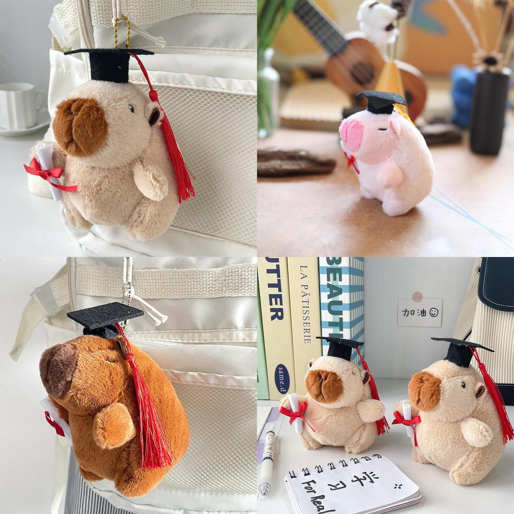 Adorable Capybara Plush Keychain Graduation Gift Soft And Cuddly Short Plush Toy