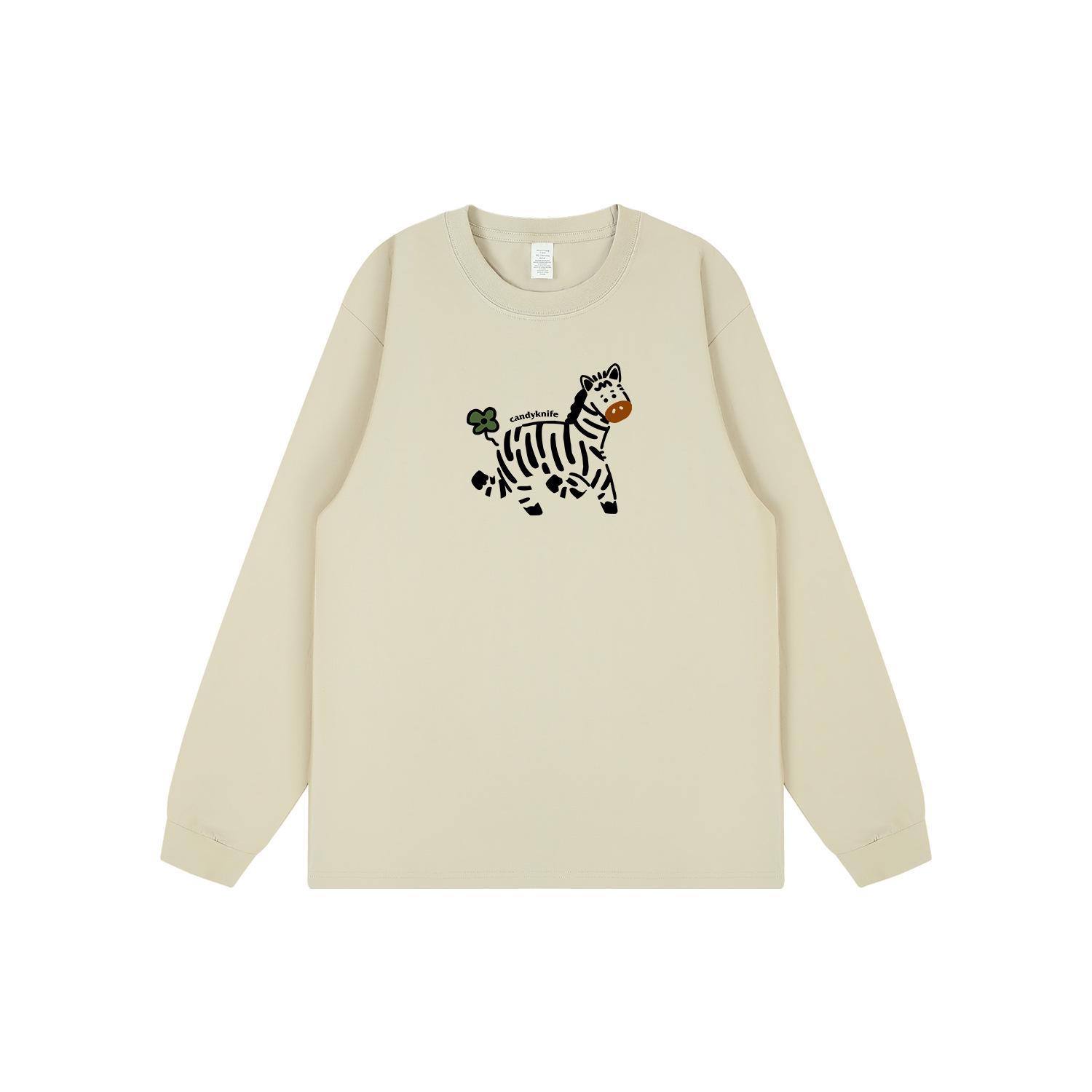 

Модная хлопковая футболка с длинным рукавом и мультяшным принтом, с манжетами в рубчик 3XL