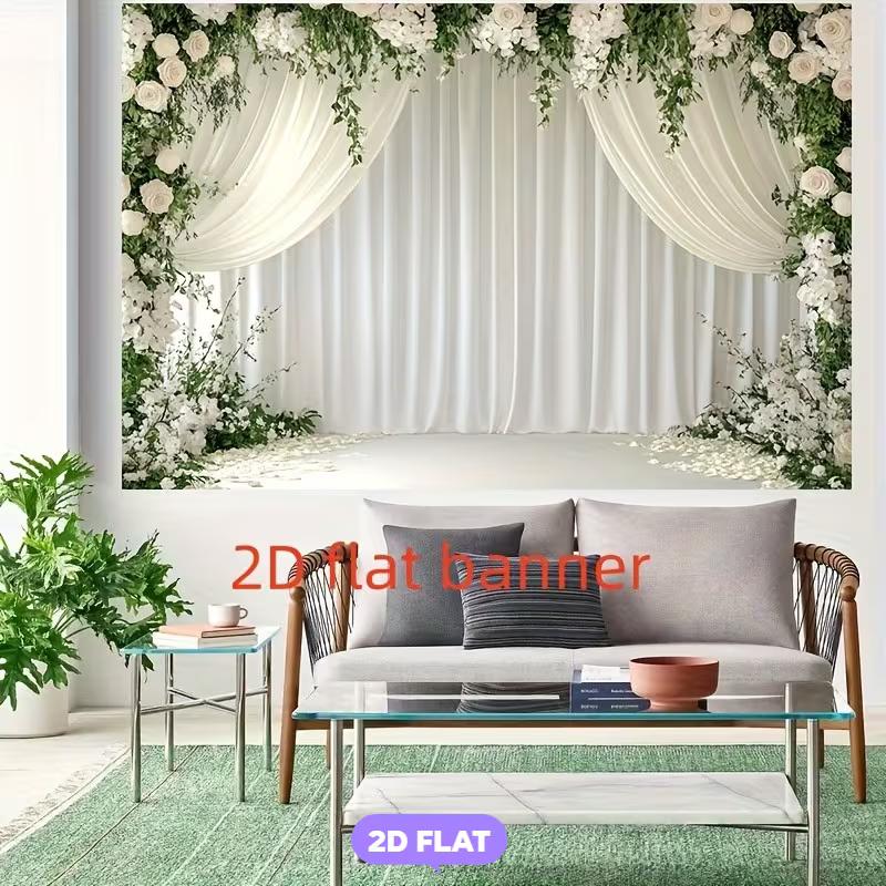 

2D Curtain & Rose Backdrop for Baptism, First Communion and Gender Reveal 47.2x31.5inch/120*80cm
