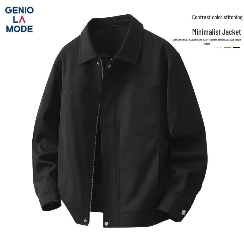 

GENIOLAMODE Men s Color-block Retro Workwear Jacket M