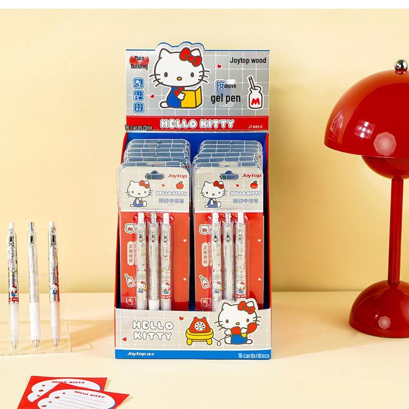 Hello Kitty Yue Mu Gel Pen - Quick-Drying 0.5mm Black Tip Cartoon Student Pen 0.5mm