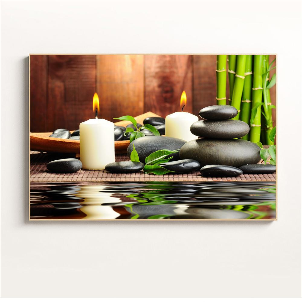 

Настенное искусство, вода, спа, камни, дзен, холст, живопись, свечи, цветок орхидеи, постер, настенные панно для декора ванной комнаты, домашний декор, Cuadros 21x30cm No Framed