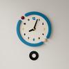 Creative Cartoon Blue Wall Clock Simple Retro Clock Bedroom Living Room Decorative Tabletop Ornament