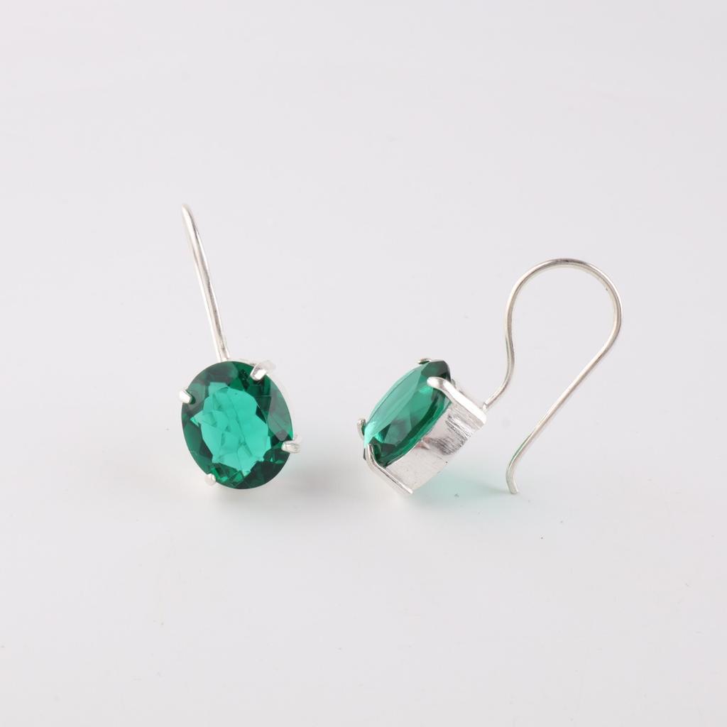 Kamień Diopsyd Chromowy Srebro Próby 925 Biżuteria Imprezowa Kolczyki 1.05" EE-173-7