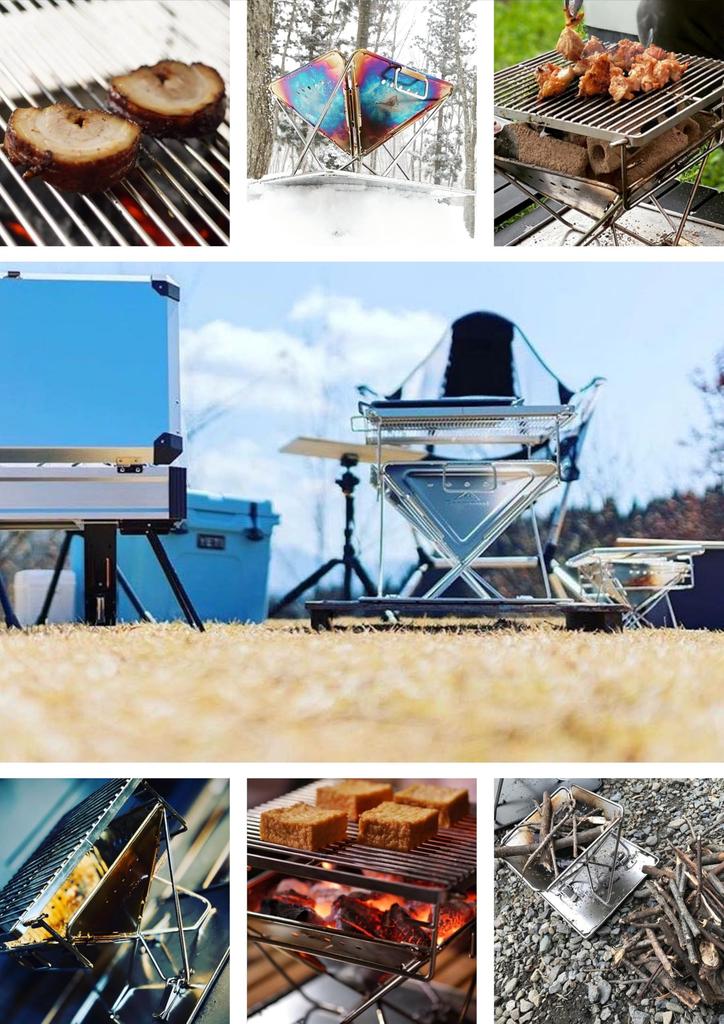 CAMPING MOON Tabletop Fire XS Compact Fire with Canvas Grill, Pit, Pit, Case, X-MINI-Pro