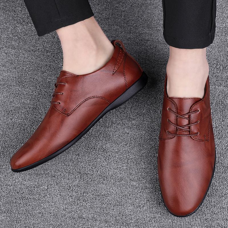 Fashion Fashion Simple Mens Oxford Shoes Breathable Male Business Footwear Handmade Formal Dress Shoes Genuine Leather Men Casual Shoes