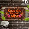 2D Flat, 1pc Vintage Funk Music Decorative Sign - Keep the Funk Alive Retro Wall Art Plaque, 6x12 Inch Aluminum Metal Wall Decor