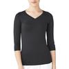 Underwear Sleeve Innerwear MZ0134 Refreshing Basic 3 Colors Black L V-neck 3/4 [Stretch/Moisture-wicking] Sports/Scrub Women's All-season
