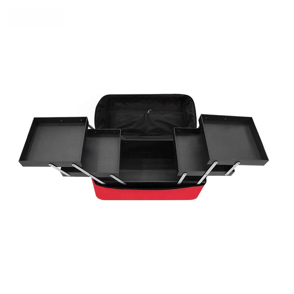 Large Capacity Multifunctional Cosmetic Box with Double-Opening Oxford Cloth for Makeup, Nail Art, and Embroidery Tools