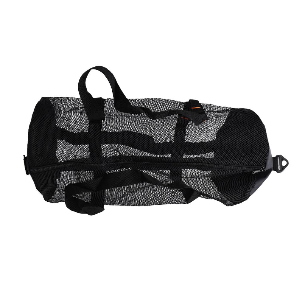 Mesh Beach Bag Cylinder Travel Bag Handheld and Shoulder Bag Large Capacity Zip Closure with Adjustable Strap for Gym