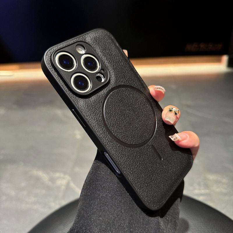 Magnetische PU-Leder Stoßfeste Hülle für Apple 16 Pro Max/iPhone 17 Pro