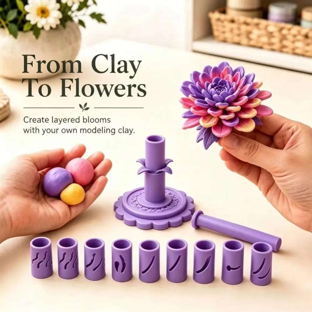 Hollow Tube Mold Clay Bloom Maker Plastic Flower Shaping Tool New Clay Flower Mold