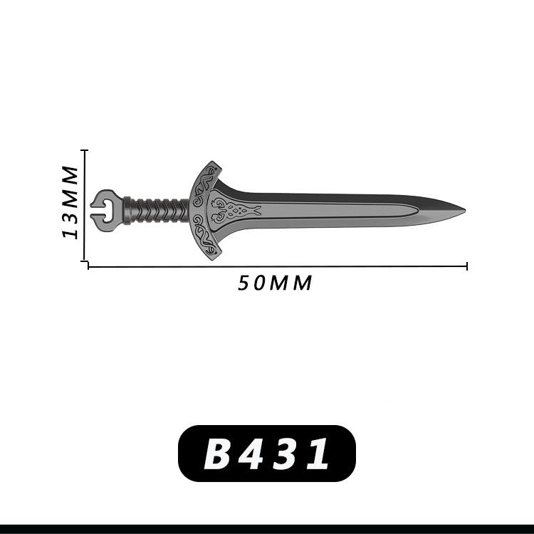 Medieval Knight Scene Minifigure: Fountain, Rapier, Compatible with LEGO Bricks