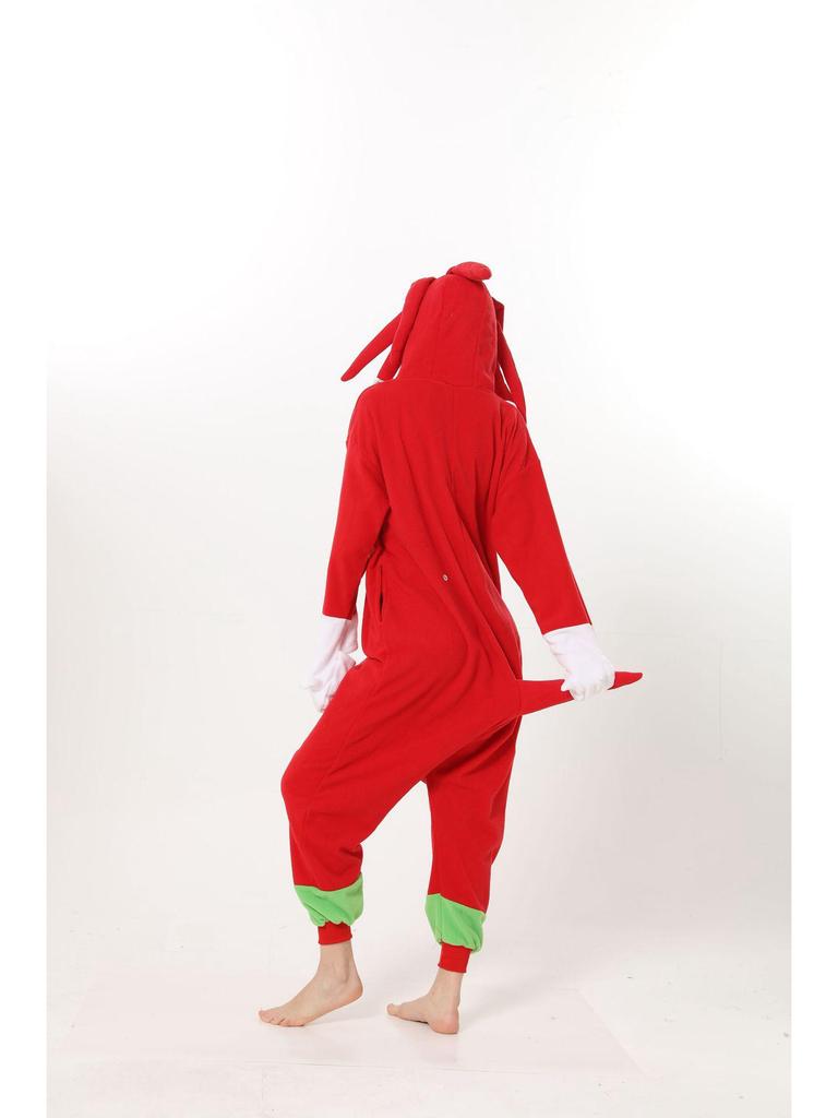 Sonic Animals Coral Fleece Cartoon Onesie Pajamas - Long Sleeve, for Couples, Autumn/Winter Home Wear.