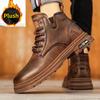 Outdoor Boots Men's Autumn and Winter New Trendy Leather Shoes British Style Retro Tooling Short Boots