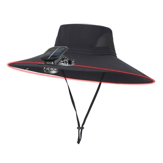 

Сонячний капелюх з вентилятором з широкими полями, вентилятори з подвійним живленням, акумулятор 800 мАг, капелюх для риболовлі на відкритому повітрі для піших прогулянок, їзди на велосипеді, риболовлі C