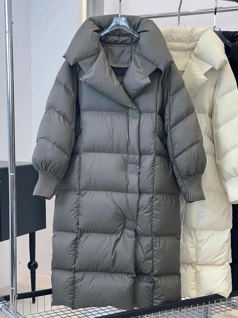 Women's Korean-Style Long Down Jacket - 2026 Winter Fashion, Thick, Loose Over-the-Knee Puffer, Trendy Plus Size.