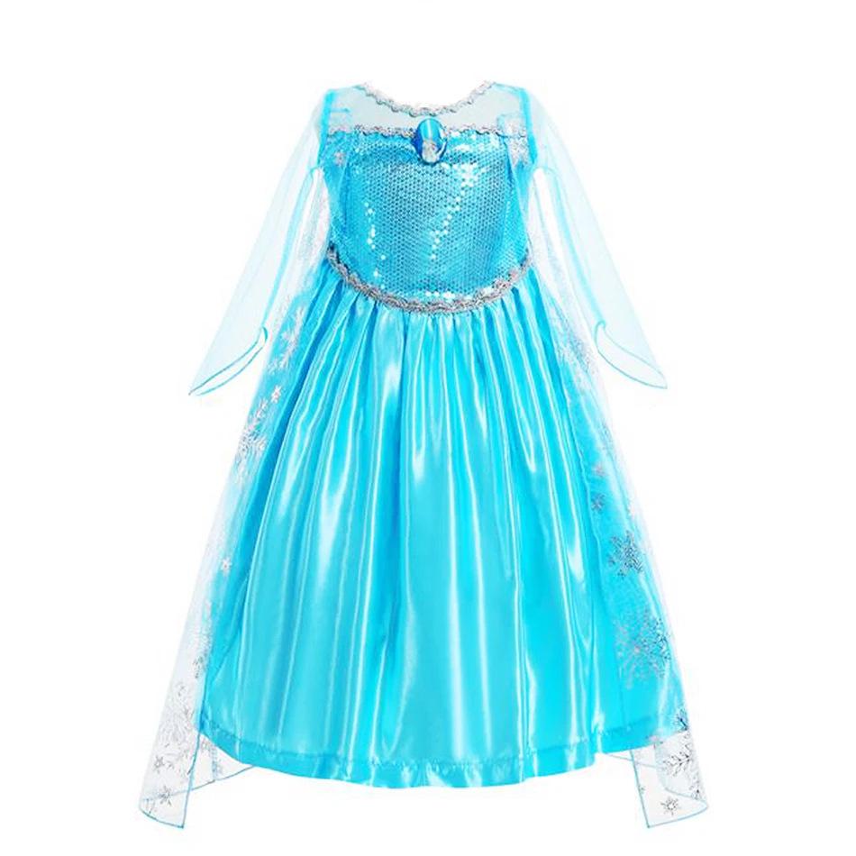 

Платье принцессы Эльзы из мультфильма «Холодное сердце» для девочек - Цельное 120 cm