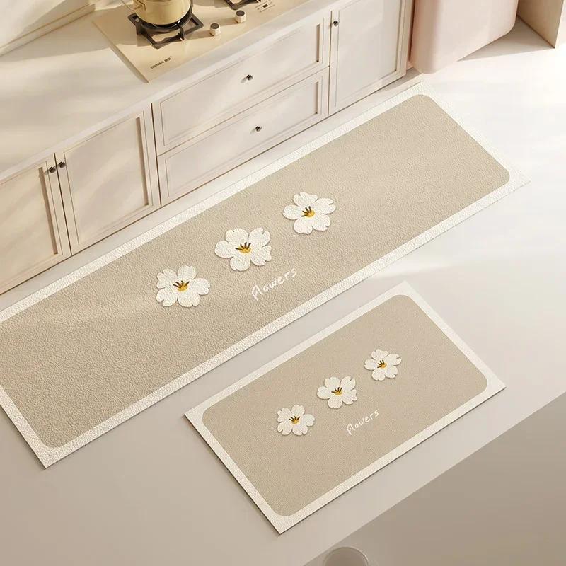 Kitchen Floor Mat Pvc Waterproof Oil-proof Carpet Mats Long Home Decoration Leather Rug Non-slip Custom Alfombra Cocina