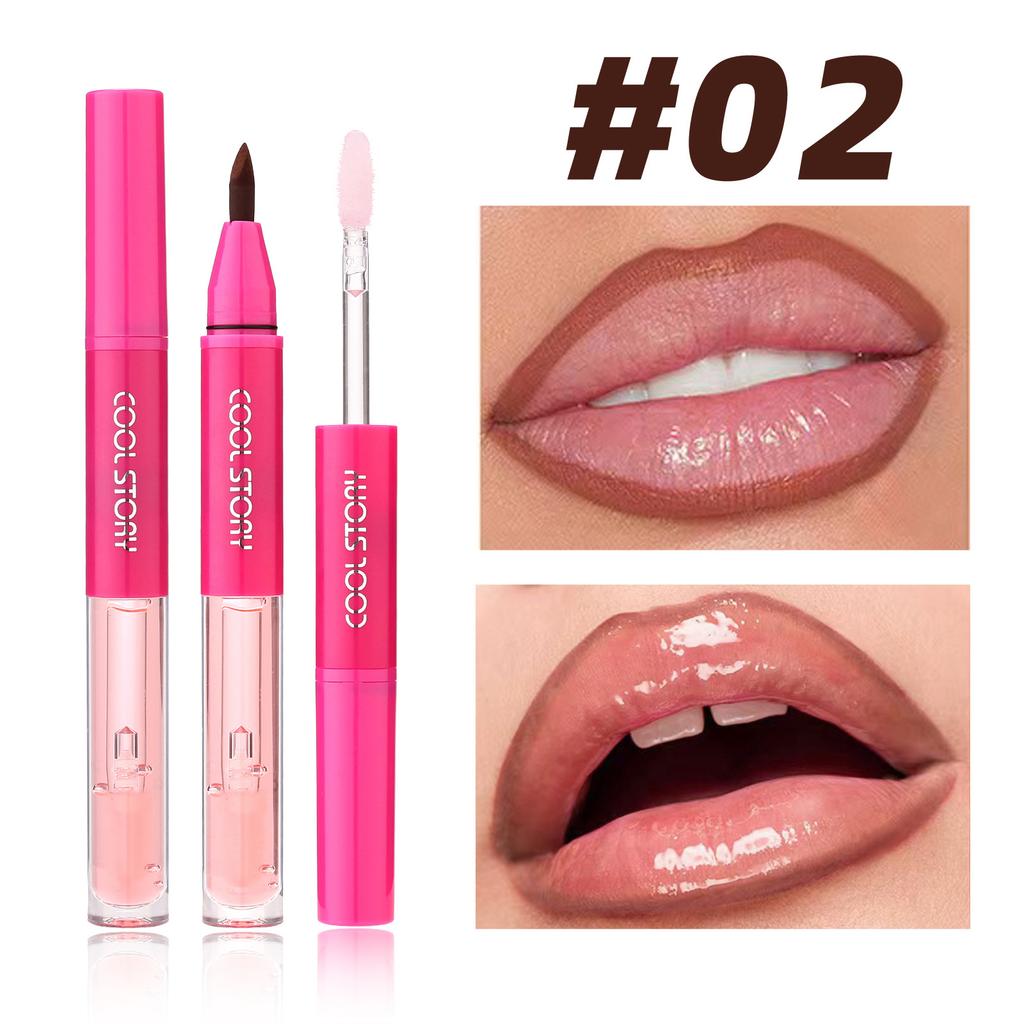 Waterproof Lip Liner & Glaze Combo Smooth Moisturizing Plumping Stain Liquid Lipstick Natural Outline Lips Contour Makeup