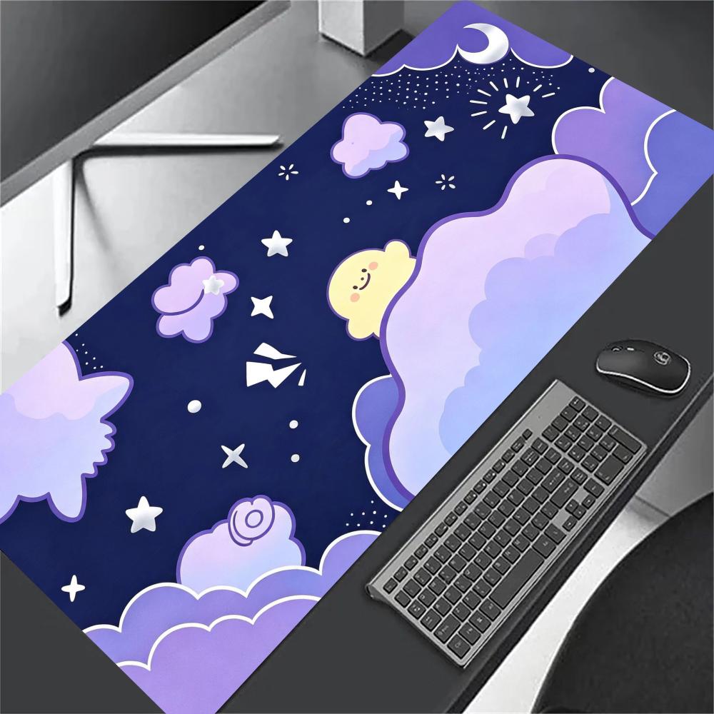 Cartoon Bear Purple Cloud Mouse Pad Large Anti Slip Rubber Desk Mat for Gaming Office Laptop Keyboard Pad Pc Accessories Gamer