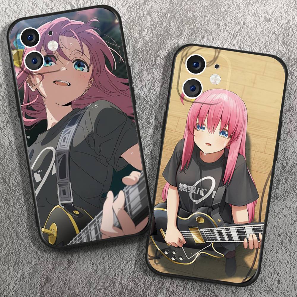 Gotou Hitori Anime B-Bocchi The Rock Phone Case For IPhone 17 Air 16 15 14 13 Pro Max 11 12 Black Silicone Cover