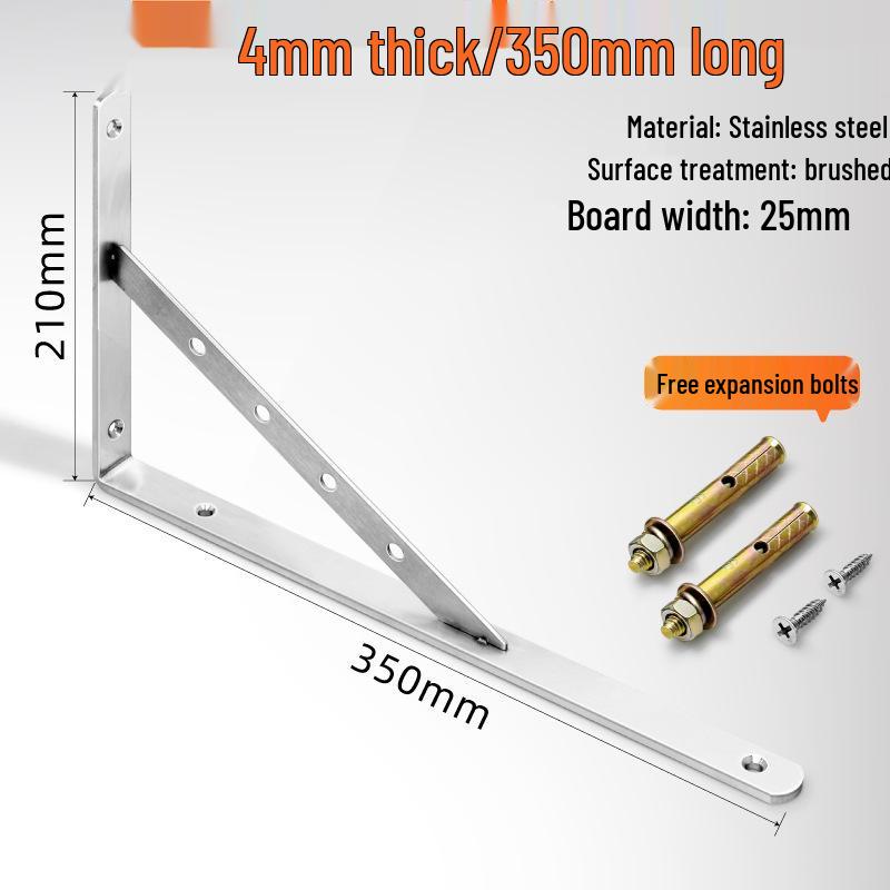 Sturdy Stainless Steel Triangle Wall-Mount Shelf Bracket