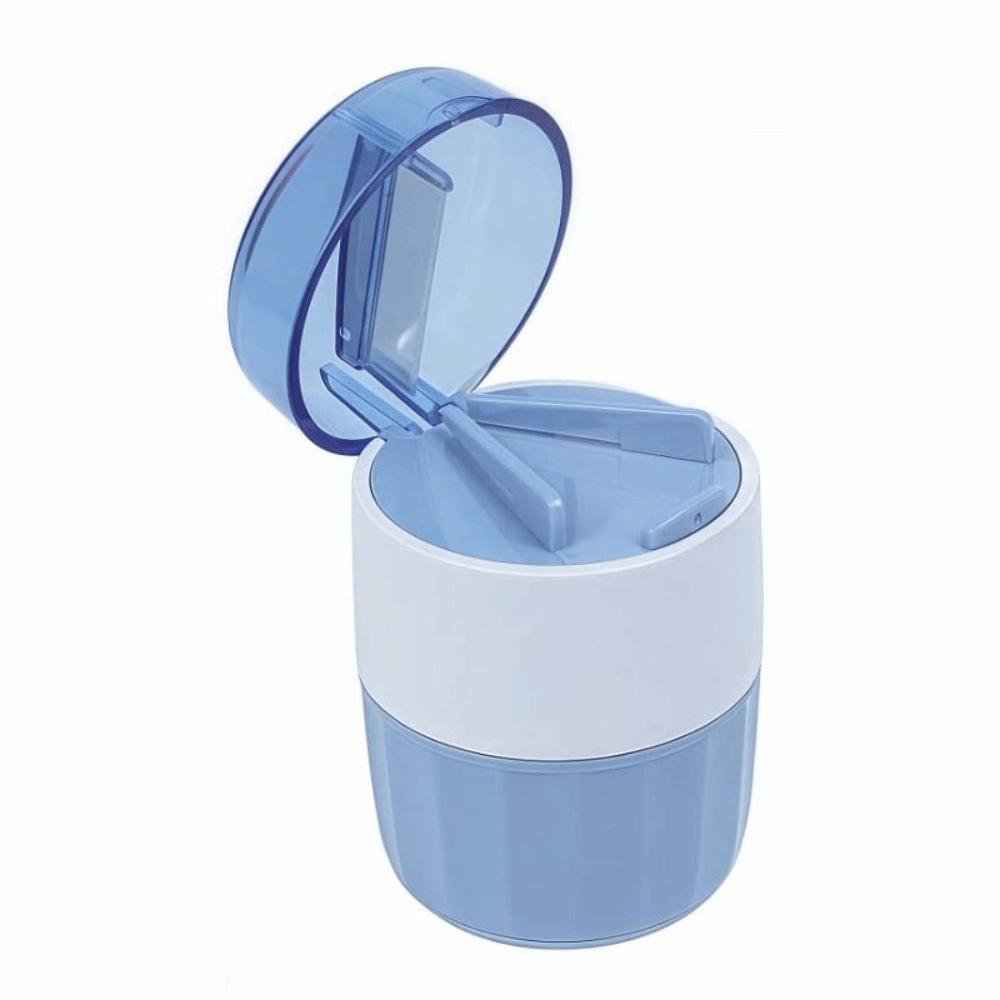 

Stainless Steel 3-in-1 Pill Crusher Splitter Portable Fine Powder Tablet Grinder Dust Proof Precise Cutting синий