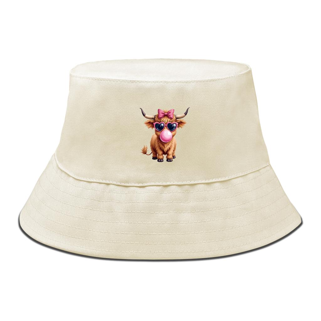 Lovely Small Yaks Bucket Hat Unisex Stylish Bucket Hats Suns-Protect Bucket Hat Woman Solid Color Sun Hat Perfect For Daily Wear