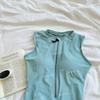 Womens Solid Color High-Waisted One-Piece Swimsuit With Built-in Pad Swimming Pool Training Leisure