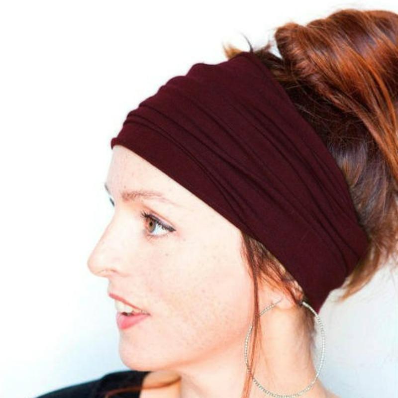 Weiches elastisches Stretch-Lauf-Haarband für Damen, breites Haarband, Kopfwickel, Yoga-Stirnband, Turban, LYD