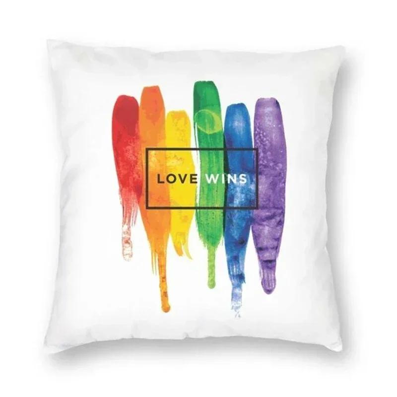 Rainbow Bear Paw LGBT Print Pillow Cover Gay Pride Rainbow Flag Cushion Cover  for Living Room Home Decor