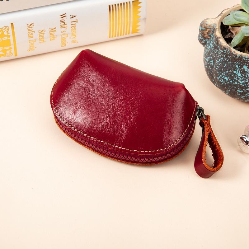 Cute Mini Leather Small Coin Purse High-end Sense First Layer Cowhide Coin Storage Bag Pendant Key Card Case