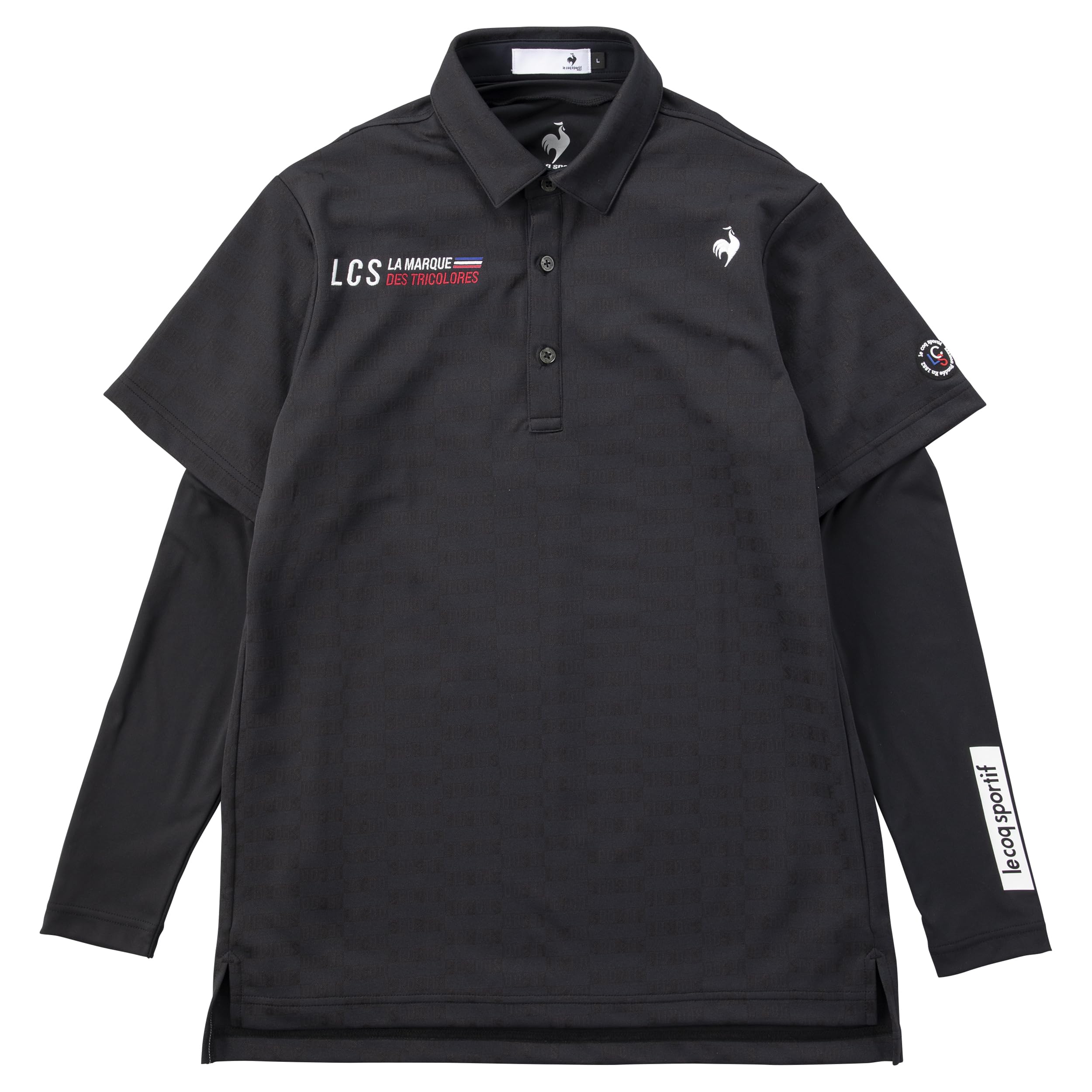 

Рубашка для гольфа Coq Sportif с внутренней подкладкой с логотипом short BK00 [Le Golf] [Stretch Forcer], узор, рукава, влагоотводящая, быстросохнущая, защита от УФ-лучей, мужская