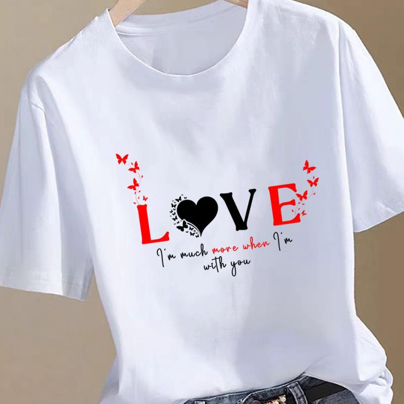 (Asian Size) leopard letter 90s Clothing T Shirt Women Fashion Tee Top Woman Female Short Sleeve Graphic Print T-shirts