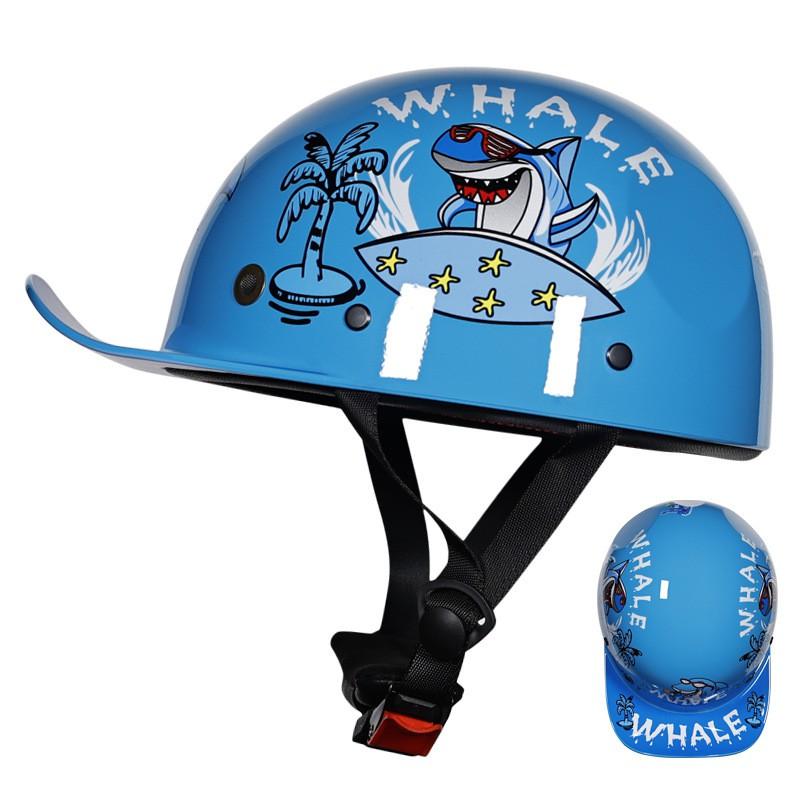 Kinder Fahrradhelm Halbschale Sicherheitskappe Skateboarden Radfahren Mit Retro Baseballkappen-Stil