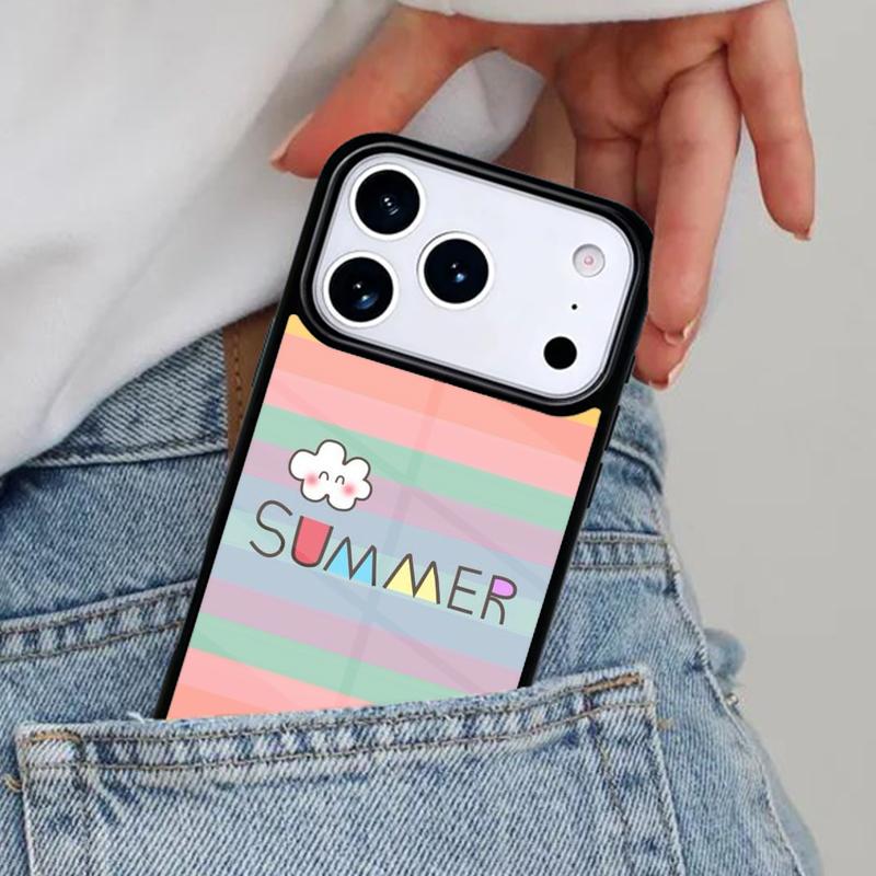 Hello Summer Flowers Phone Case for iPhone 16e 15 14 13 12 17 Pro Max Plus Air 17pro Cover Coque