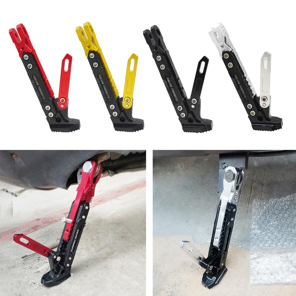 Motorcycle Kickstand Adjustable Tripod Holder Universal Aluminum Modified Foot Side Stand for Motor