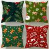 Classic Holiday Theme Christmas Cushion Cover Soft  EasyWash Pillow Case  Versatile for Couch Bed Travel and Office