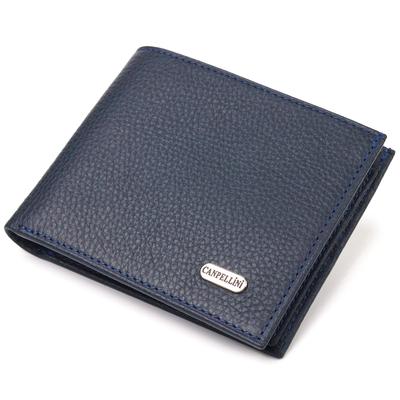 Capacious Men's Bifold Wallet Made of Genuine Leather Flotar CANPELLINI Purse 21581 Blue